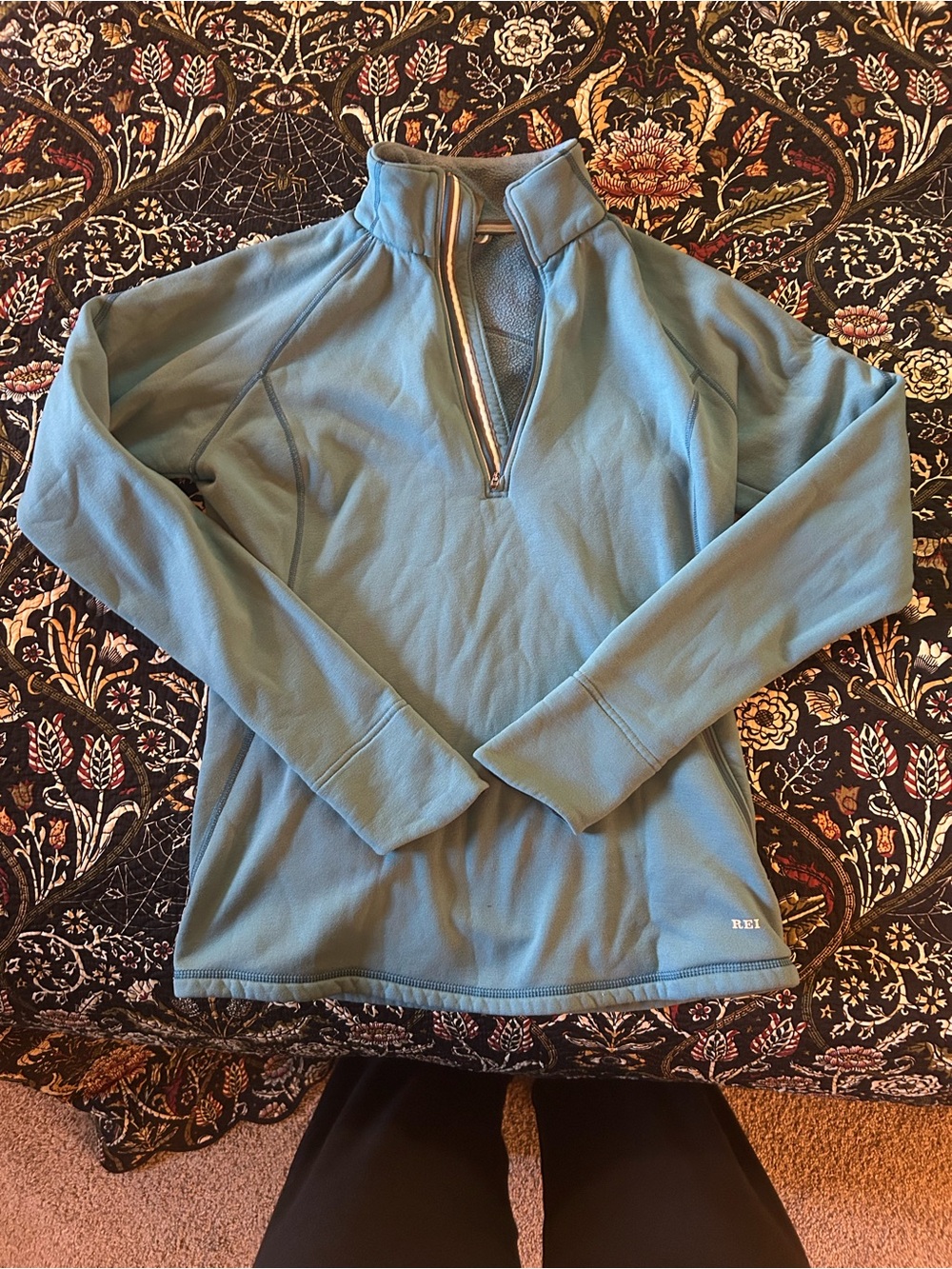 REI Blue Half-Zip Fleece Pullover